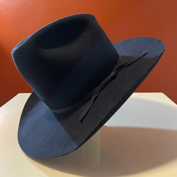 American Hat Company Men’s Navy Maxi-Felt Pure Wool Oval Long Brim Western Hat